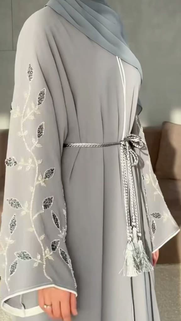 Ramadan edition abaya with lace trim